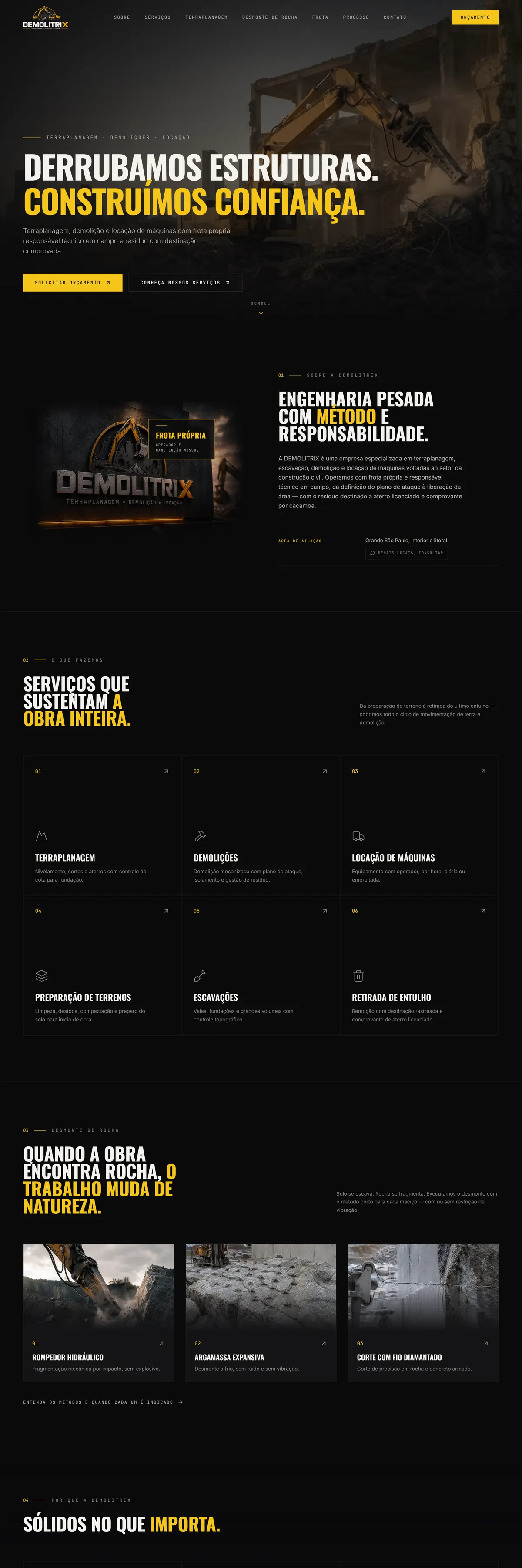 Demolitrix — Terraplanagem, demolição e locação de máquinas.