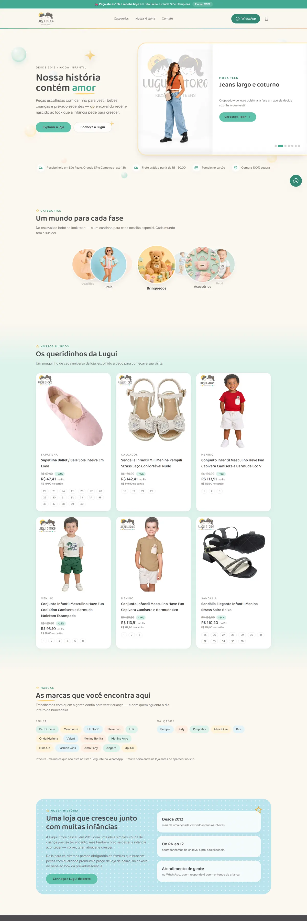 Lugui Store — Moda infantil, no ar desde 2012.